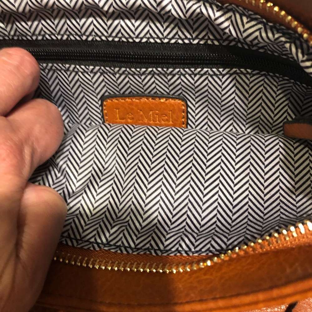 Le Miel Brown Shoulder Bag with Decorative Strap - Picture 9 of 15